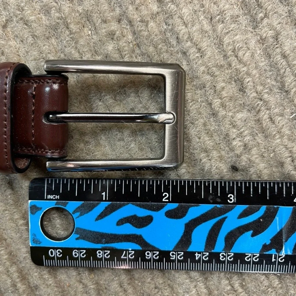 Dockers Mens Brown Leather Dress Belt Size L 38-40 11DP110032 Silver Buckle